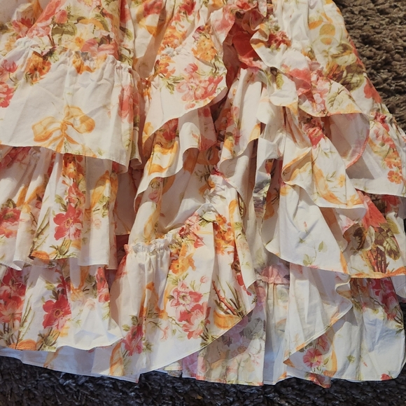 Fanciful Doll liaisons lined cotton tiered dress NWOT - Picture 3 of 8